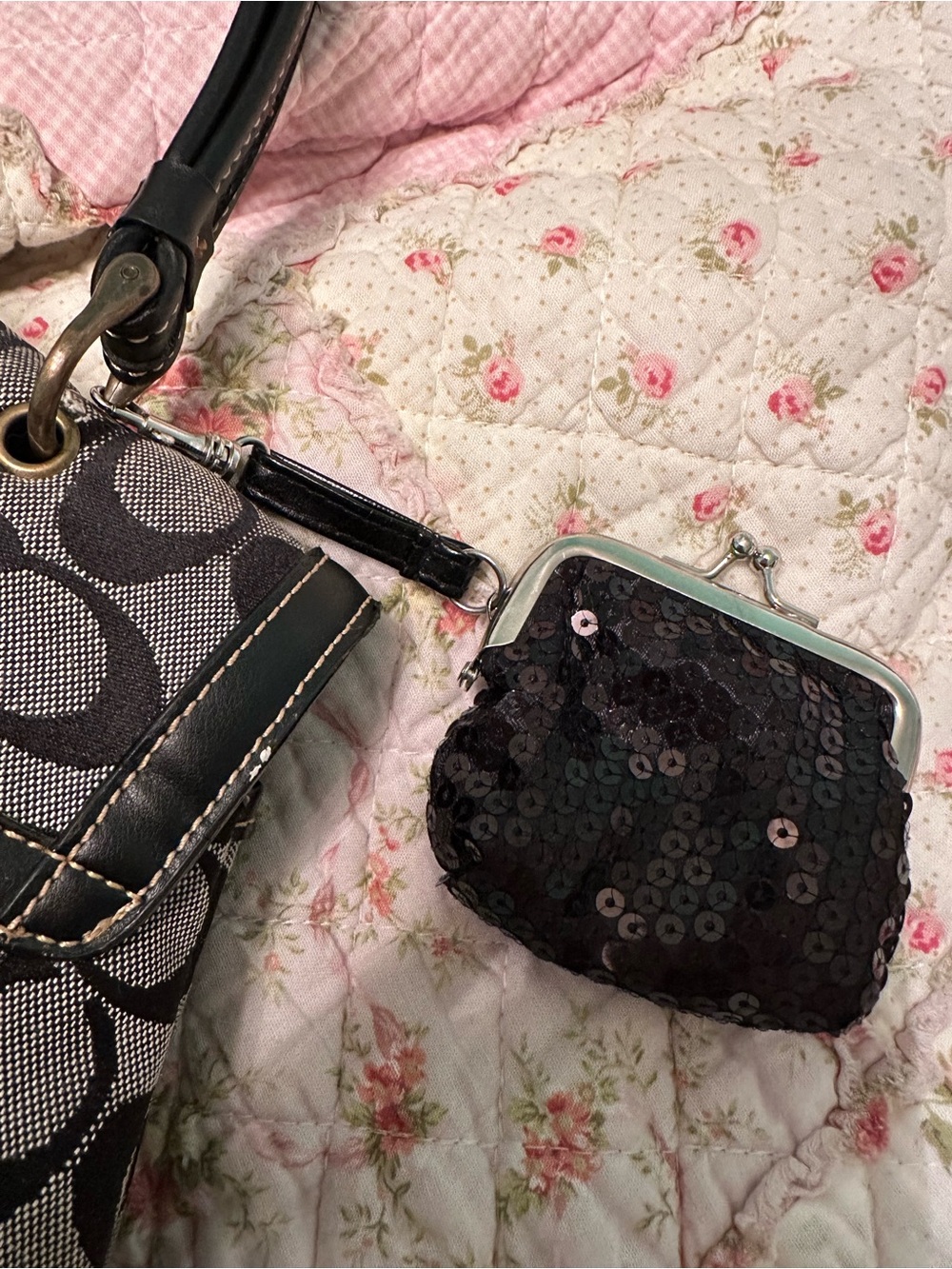 🤍 Y2K Sequin Clip-On Coin Pouch ✨